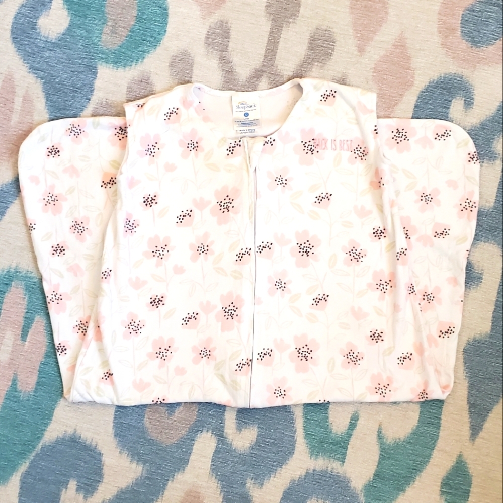 Halo Sleepsack Large 12-18m White w/ Pink Flowers